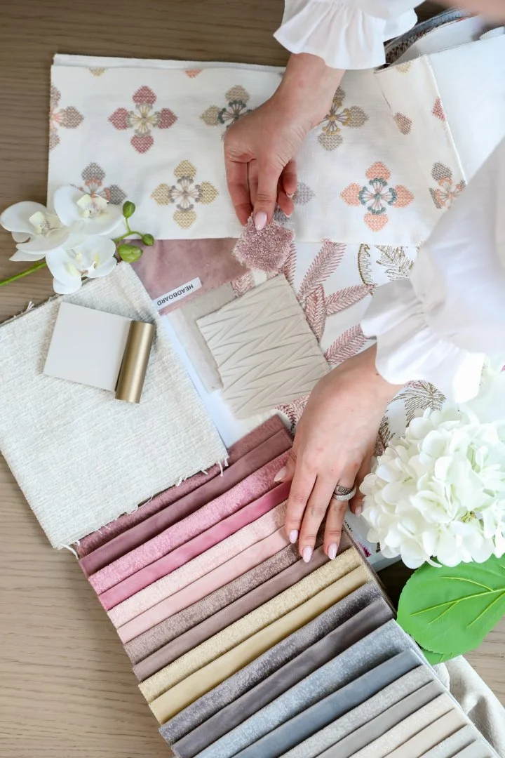 Samples of fabrics, materials and finishes